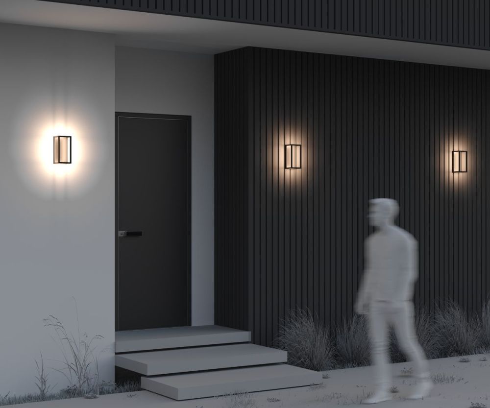 Уличный настенный светильник 25 см, 12W, 3000K, Maytoni Frame O527WL-L12B3K, черный