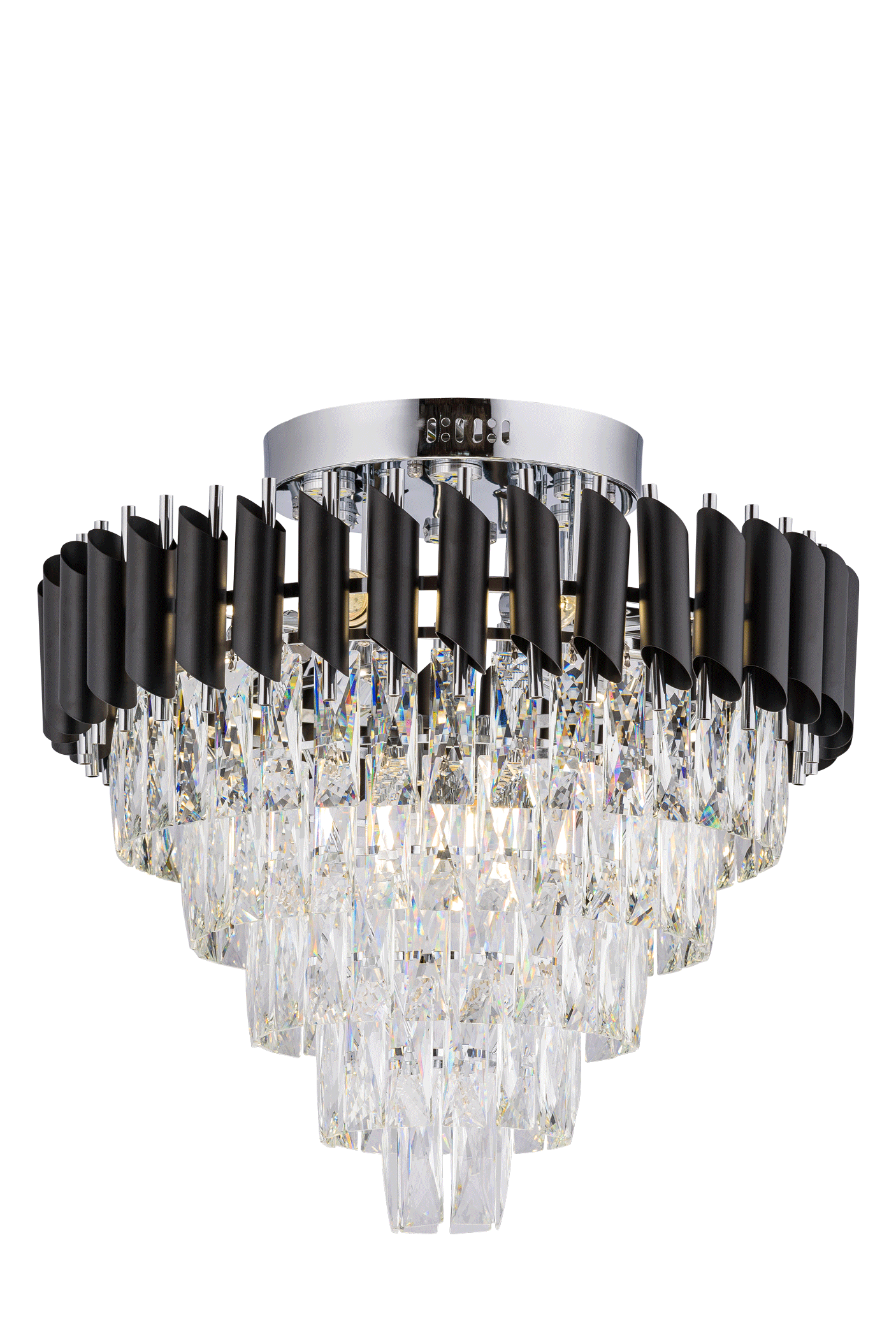 Люстра 540*520, 9*E27+6*LED*E27+LED, 60W Sfera Sveta Хрусталь (Эконом) 1772/9+6 BK+CR, BK+CR