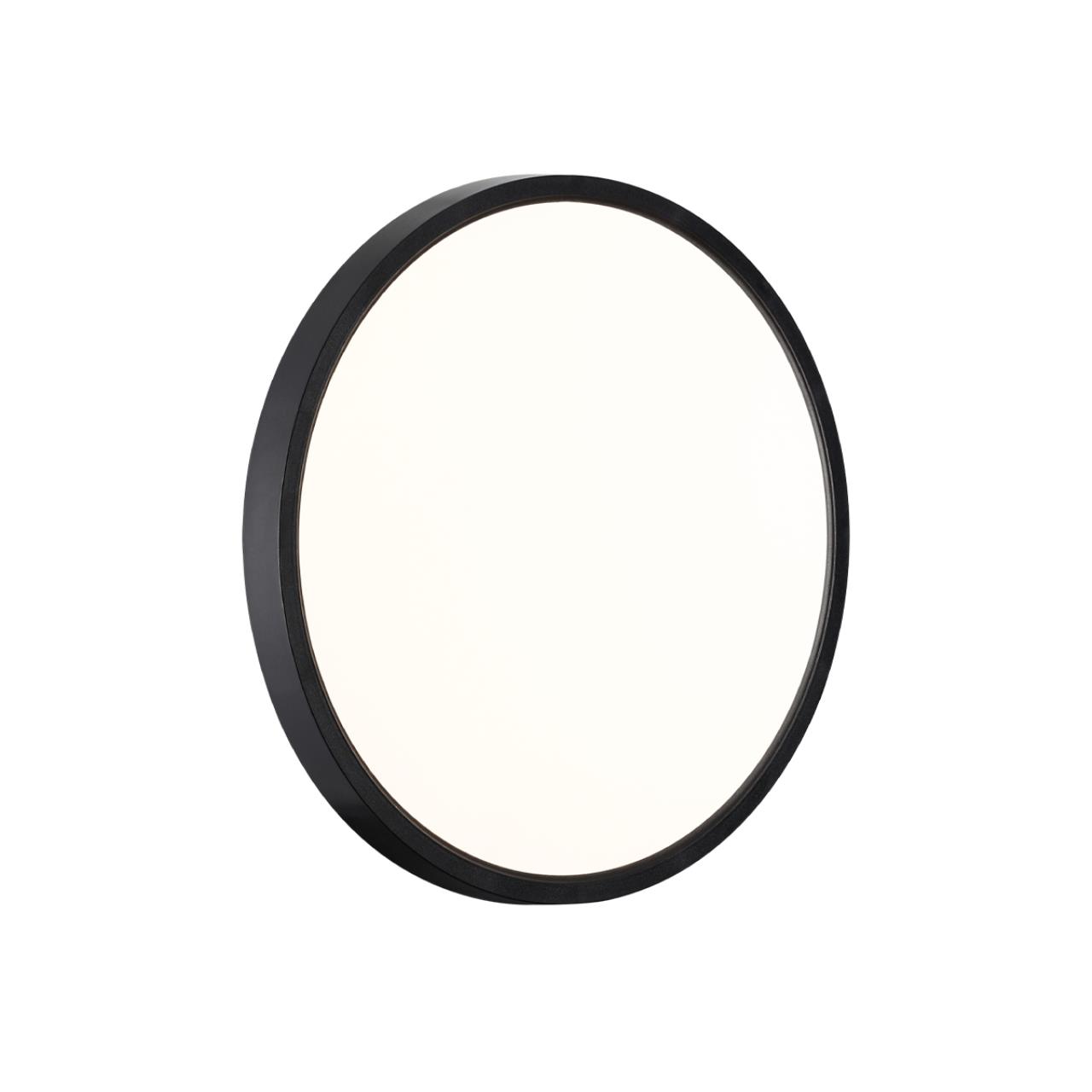 Cветильник 30*2,5 см, LED 24W, 3000/4000 К, IP40, белый/черный, пластик Sonex Alfa Black, 7660/24L