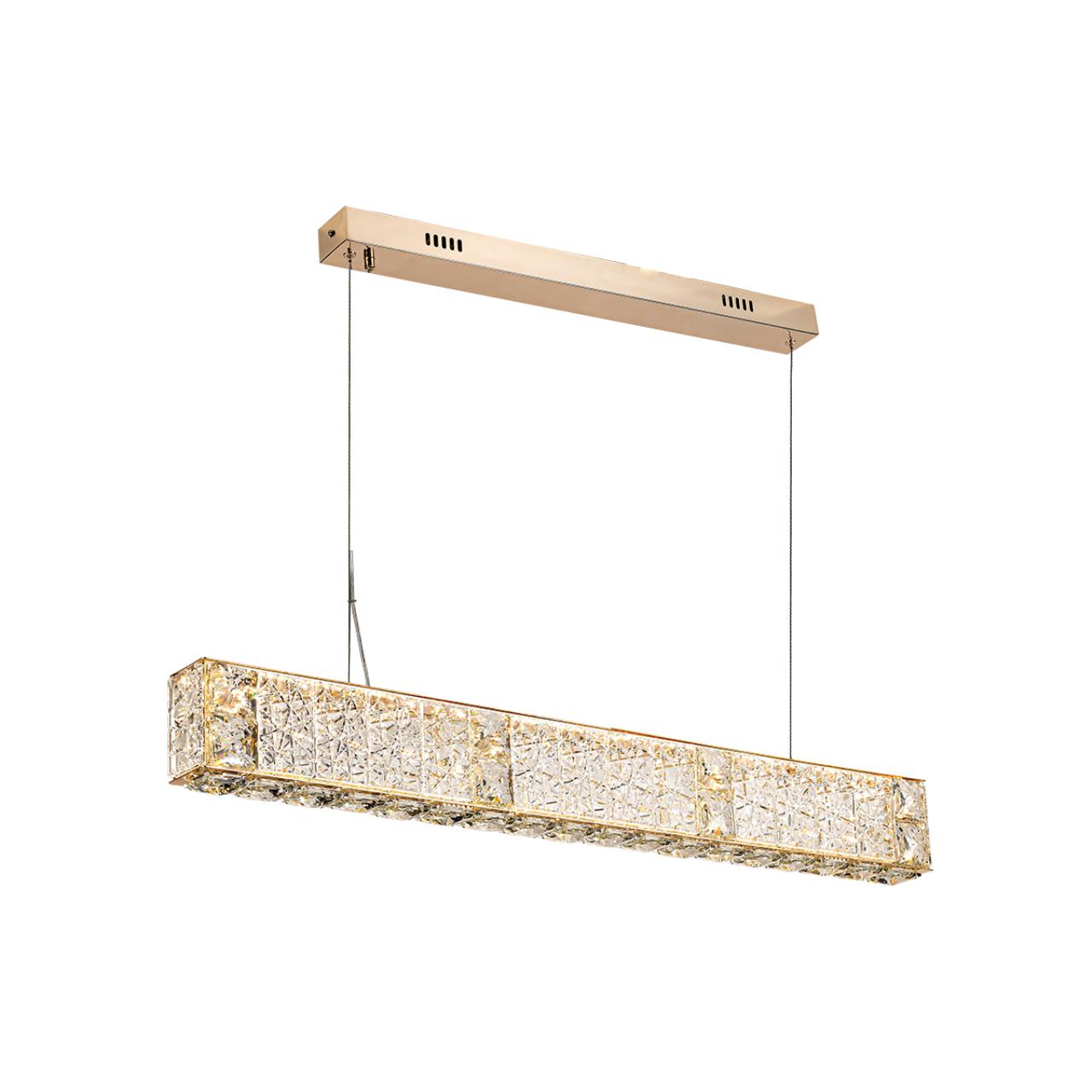 Люстра 9*100*80 см, LED 1*40W, 3700 К, Odeon Light Version 5071/40L, золото/прозрачный