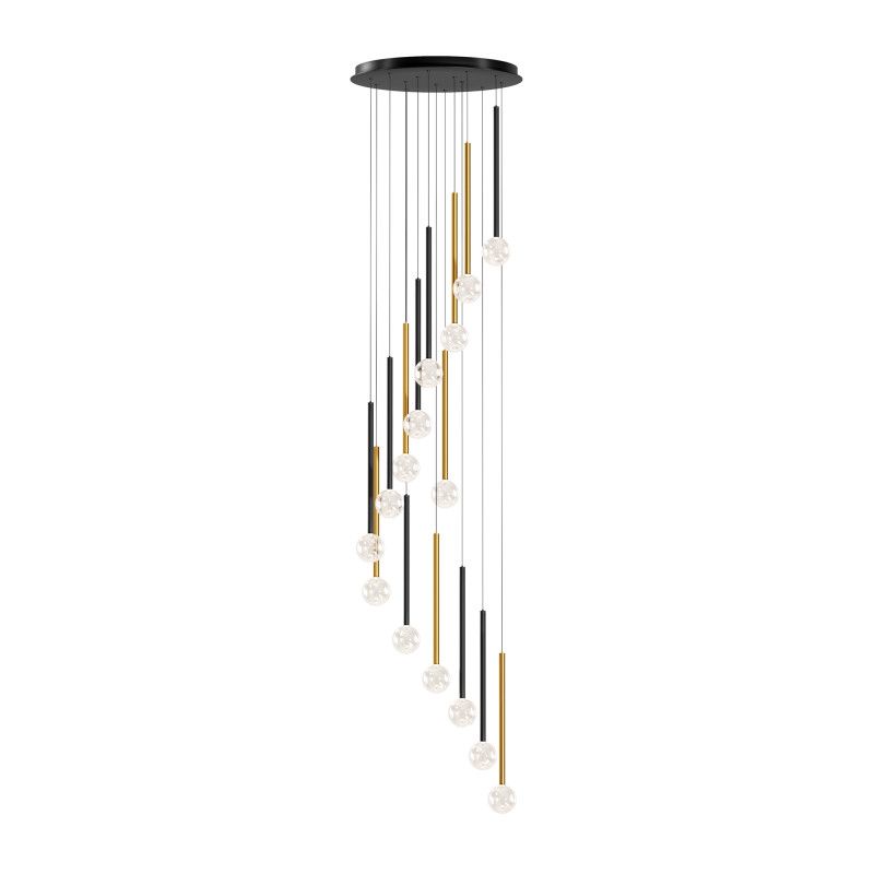 Каскадная люстра 60*60*360 см, LED*51W, 3000K, Maytoni Bubble Dream MOD383PL-L40BBS3K, черный