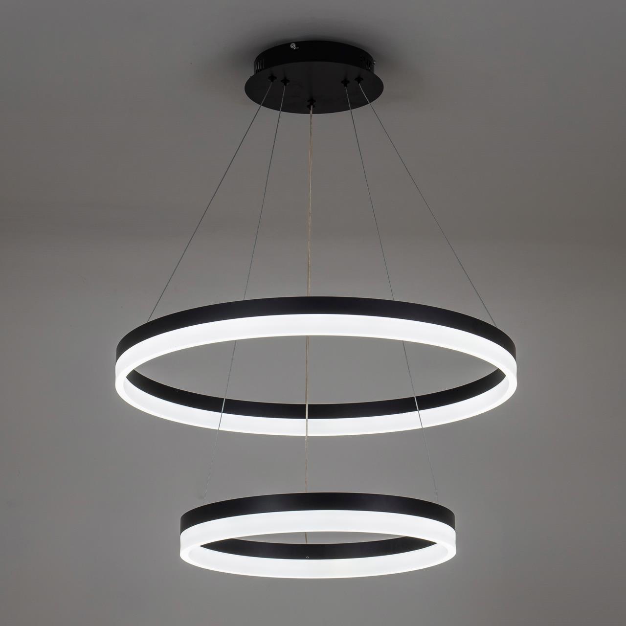 Подвесной светильник 60*60*90 см, LED 80W, 3000 / 6000K, Черный LED4U L10823-60-40 BK