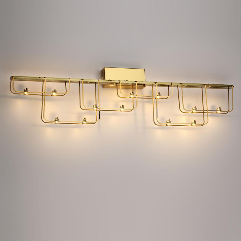 Настенный светильник 85**-21,5 см, 24*LED*12W, 3000K, Odeon Light ZAHA 7060/12WL, золото