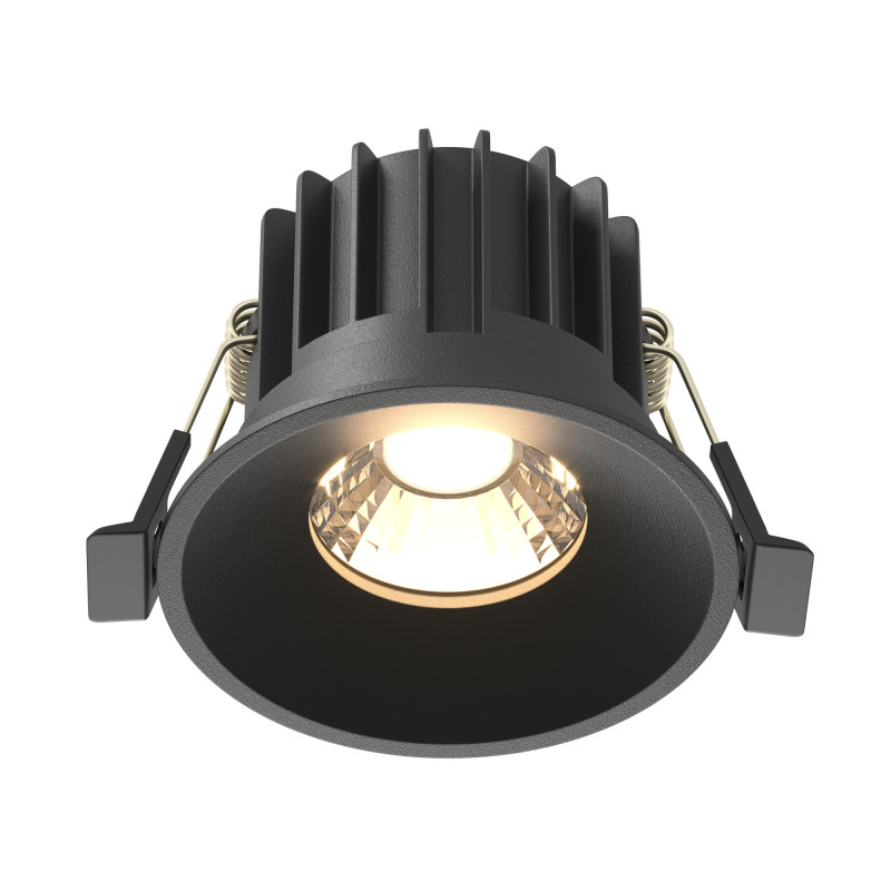 Встраиваемый светильник 8*8*6 см, LED, 12W, 3000К, Maytoni Technical ROUND DL058-12W3K-B черный