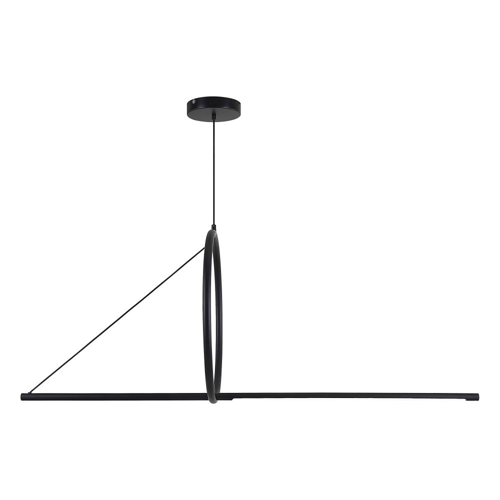 Подвесной светильник SUSPENSION CERCLE ET TRAIT – GRAPHITE SATINE L120 120*45*45 см, 1*LED*25W, 3000K, ImperiumLoft 40.1282-0, Чёрный