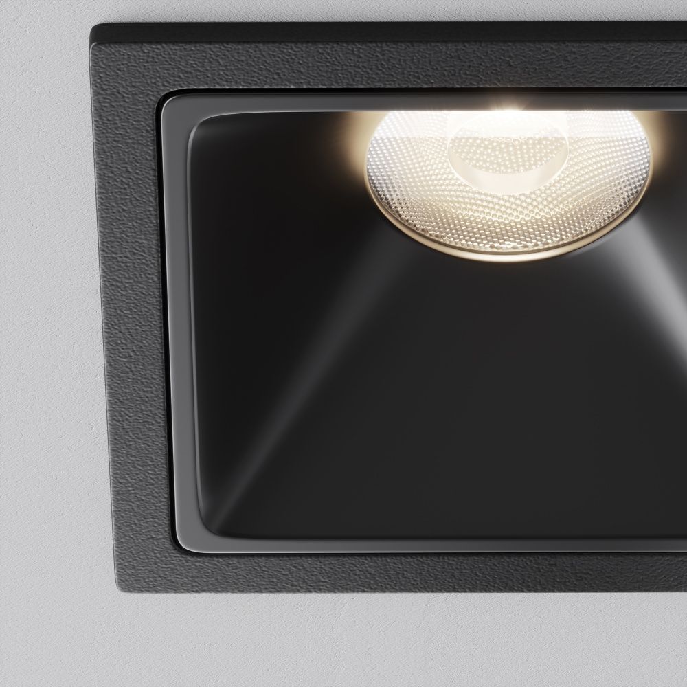 Встраиваемый светильник 6,5*6,5-5,2 см, LED*10W, 4000K, Maytoni Alfa LED 50° DL043-01-10W4K-SQ-B-1, Черный