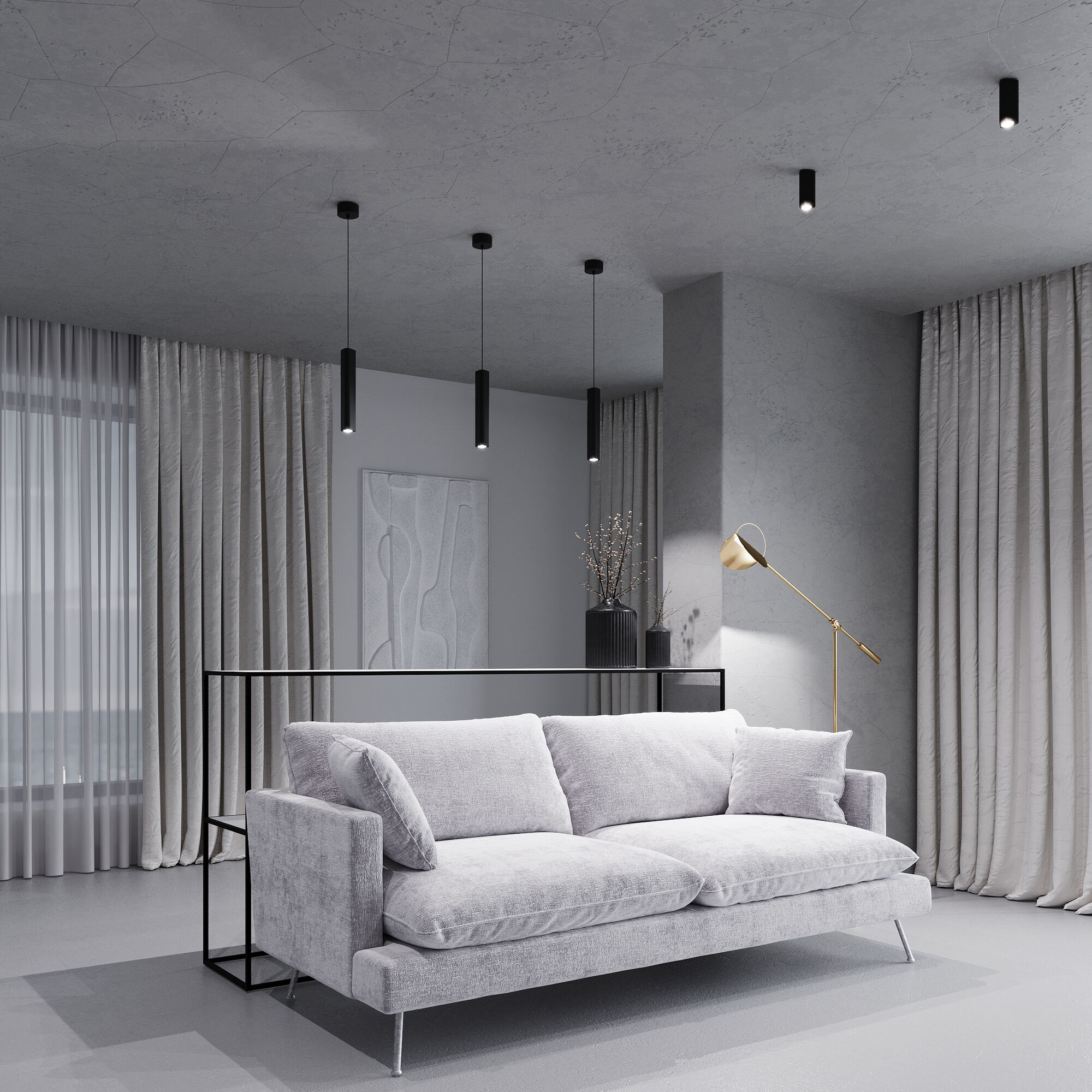 Светильник потолочный светодиодный  5 см, 8W, 4000K, Elektrostandard Trio 25110/LED, черный 