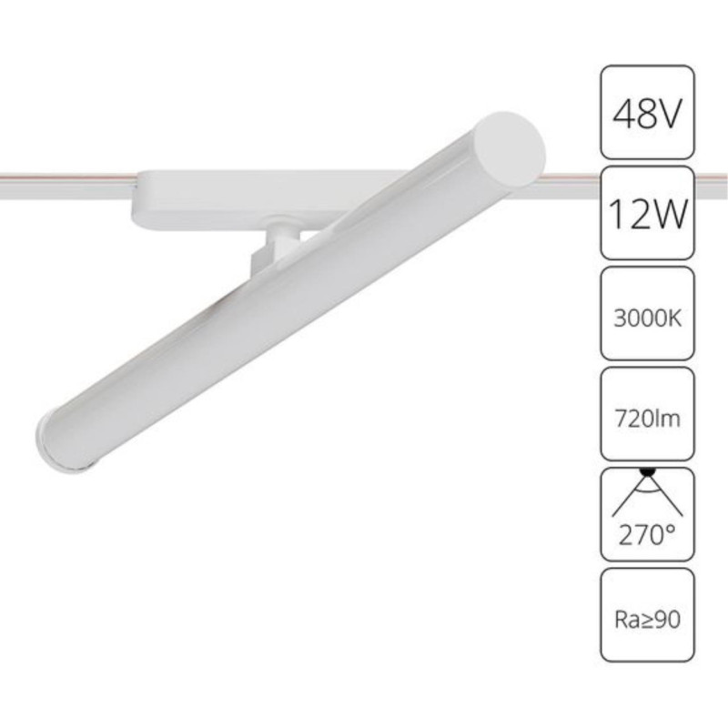 Трековый магнитный светильник 50 см, 12W, 3000K, Arte Lamp Rapid A1165PL-1WH, белый