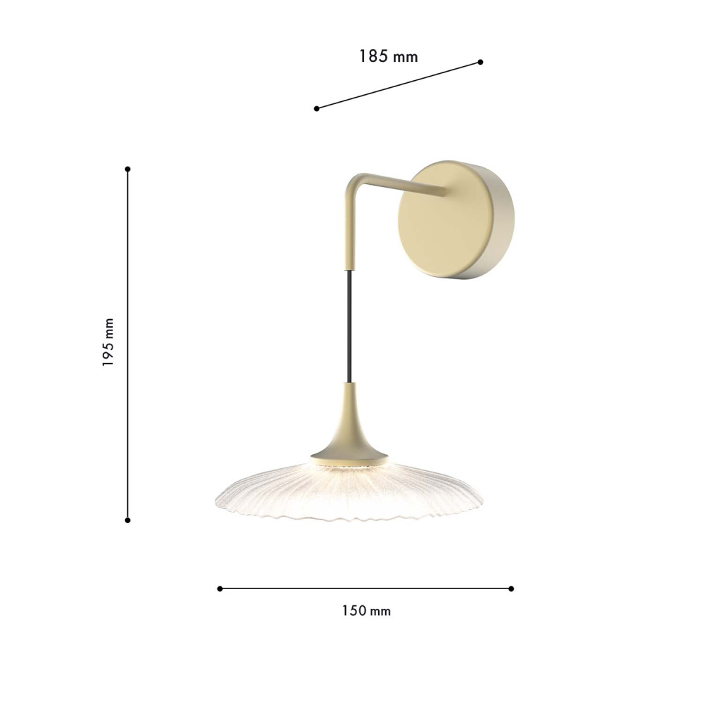 Бра 15*18,5 см, 1*LED, 4W, 4000K, Favourite Wilet 4657-1W, золотой матовый