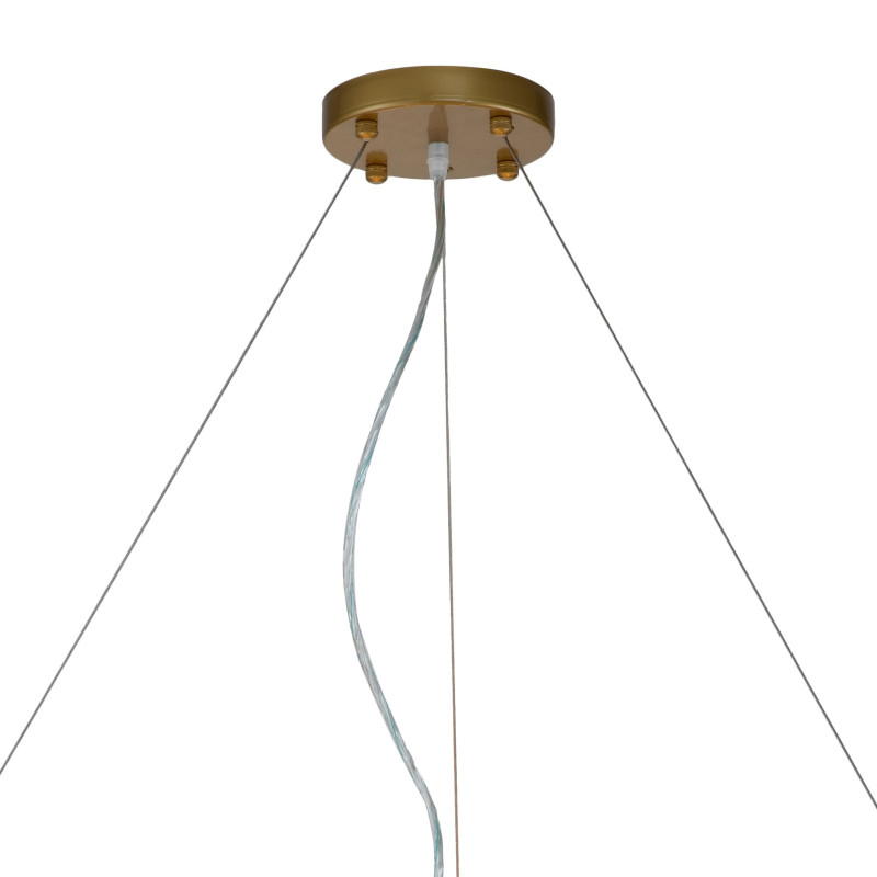 Подвесная люстра Favourite Flavus 3016-7P, D800*H560/1535, матовое золото, декоративные лепестки из стекла двух цветов, выполненного по муранской технологии