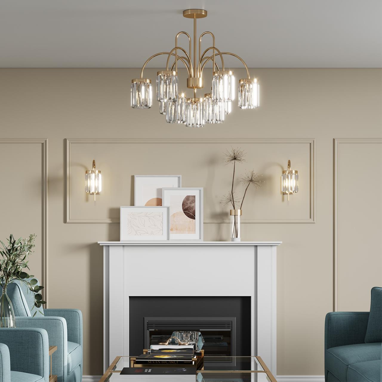 Подвесная люстра диаметр 45 см Odeon Light Vassa 4987/6 Золото