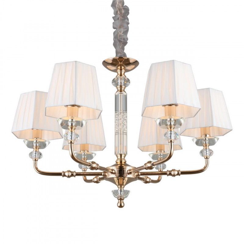 Подвесная люстра 70*70-140 см, 6*E14, 40W, Aployt Silvian APL.719.03.06, золотой