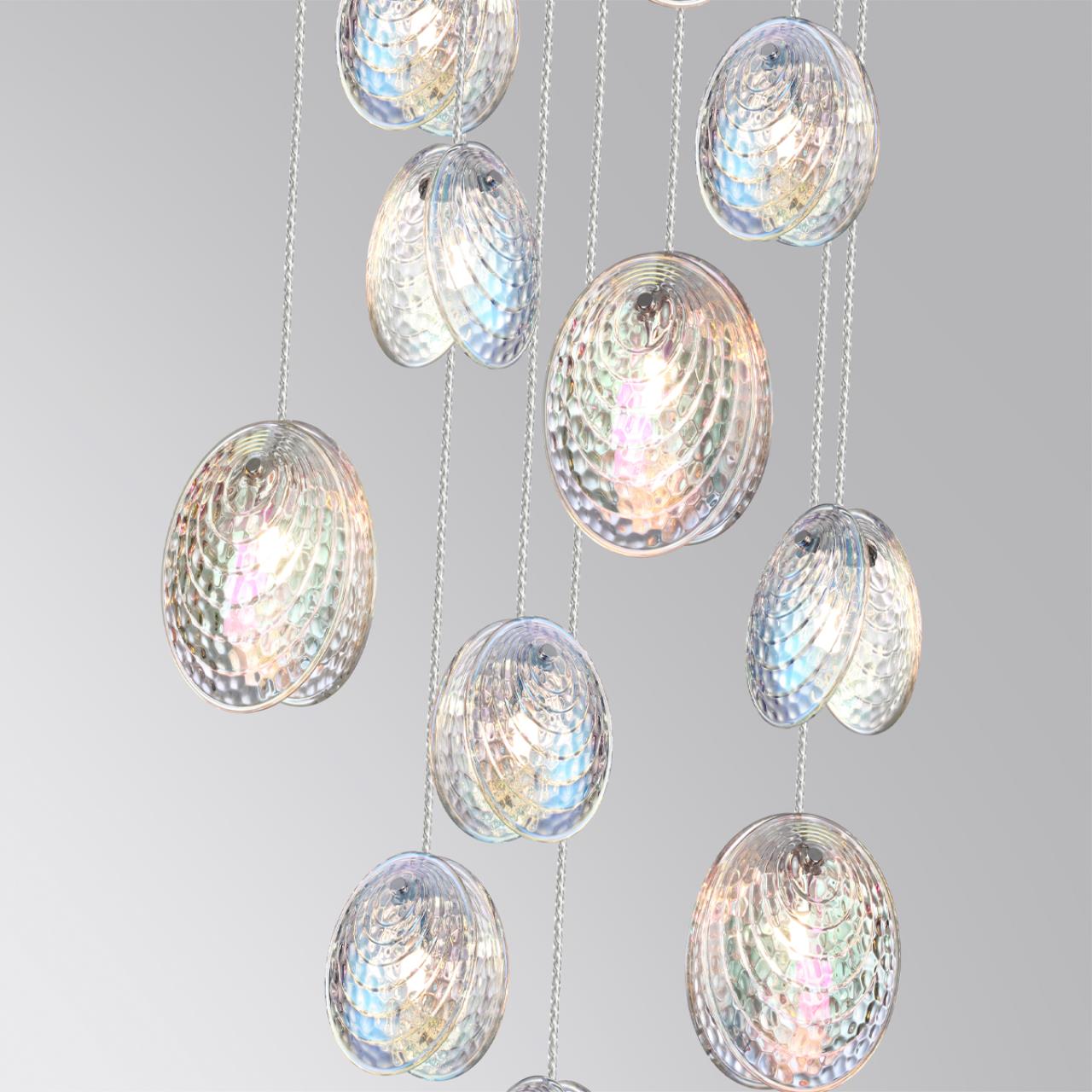 Люстра каскадная 53*53*0 см, 11 G9*40W, Odeon Light Mussels, черный 5039/11