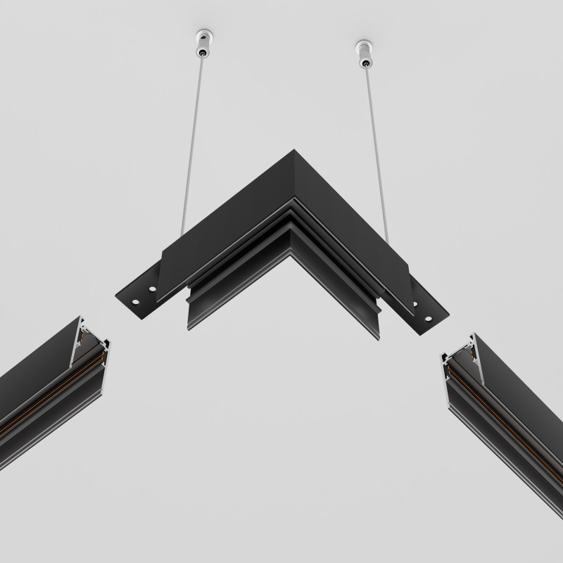 Коннектор угловой накладной Maytoni Technical Magnetic track system Exility TRA034HCL-41B черныйIP 20