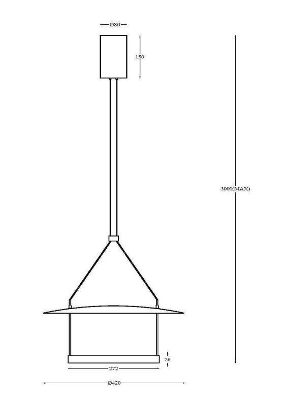 Подвесной светильник 42*42*315 см, LED, 23W, 3000К, Maytoni Ambience MOD280PL-L23B3K черный