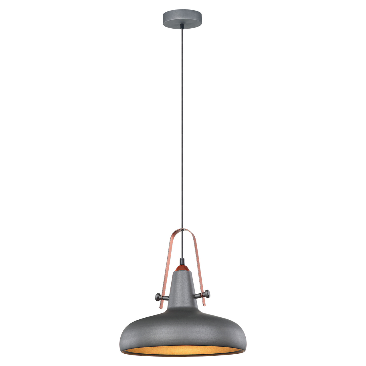 Подвесной светильник Lussole Loft GRLSP-9814, диаметр 32 см, серый