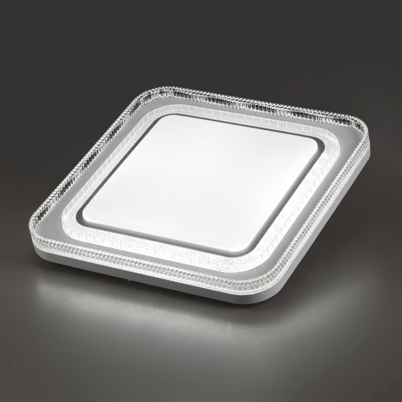 Светильник 49*49*7,5 см, LED 1*70W, 3000-6000 К, Sonex Suzy Silver 7685/EL, белый/серебристый/прозрачный
