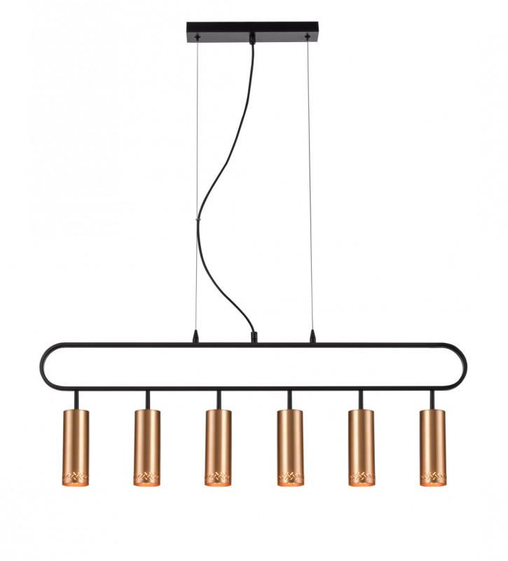 Подвесной светильник 9*90*150 см, 6*E14 черный Vele Luce Brio VL5794P06