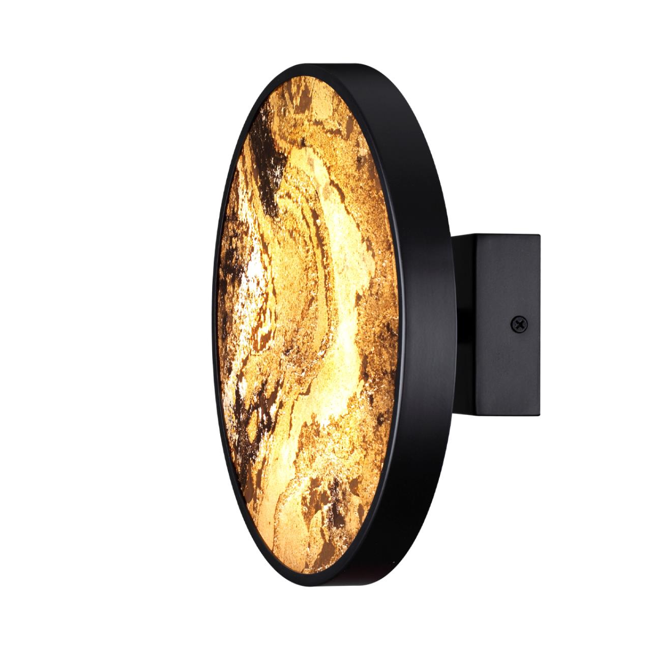 Настенный светильник 23,6*23,6* см, LED 1*15W, 3000-4000-6000 К, Odeon Light Bergi 5064/15WL, матовый черный/серо-бежевый