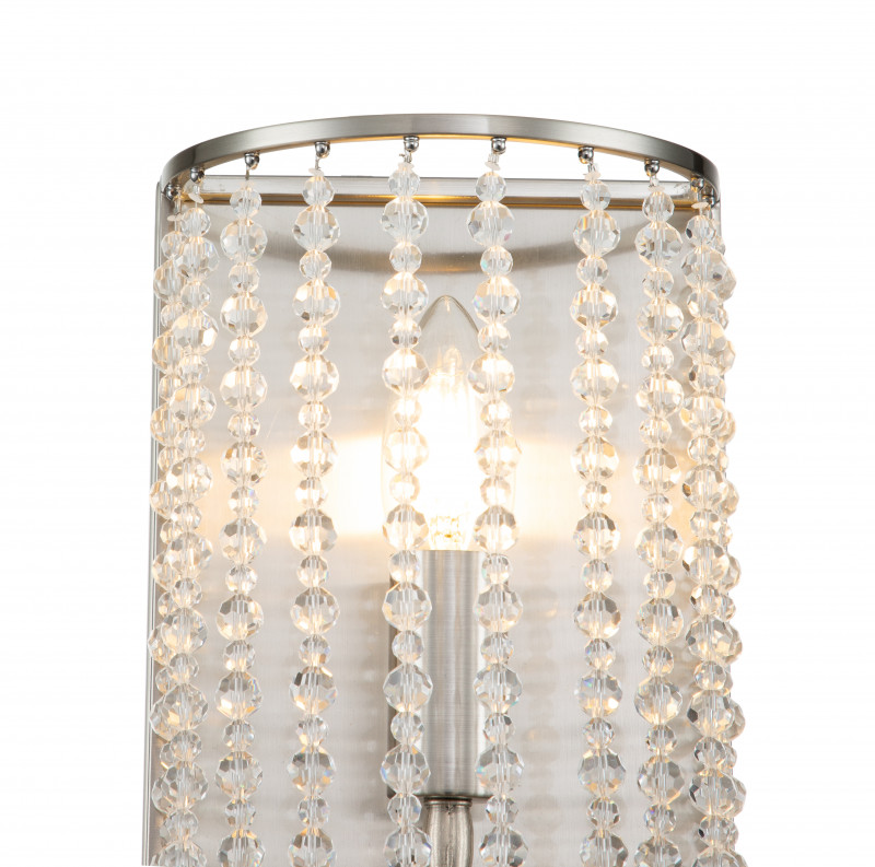 Настенный светильник 102*150*350 мм, 2*E14 никель Indigo Ballo V000277, 12004/2W Nickel