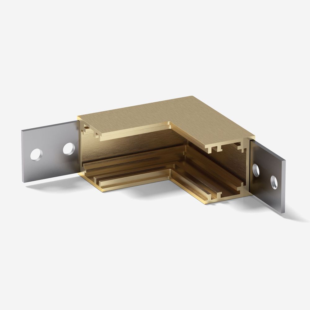Brass Line Коннектор угловой внутренний для накладного шинопровода (латунь) 85225/00, 5*5*см, Elektrostandard Line Magnetic 85225/00, латунь