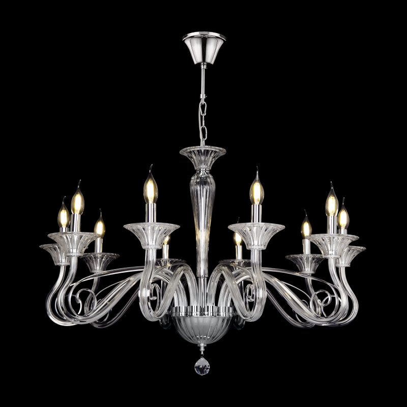 Люстра Maytoni Classic Neoclassic Acqua DIA010PL-10TR хром/прозрачный, диаметр 86 см