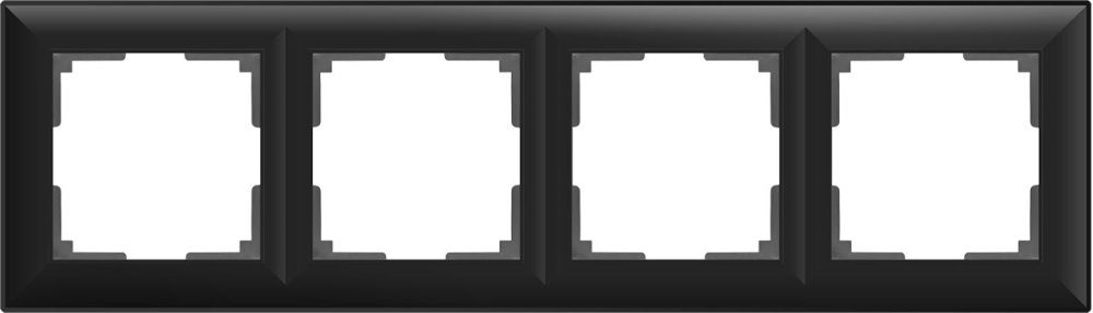 WL14-Frame-04/ Рамка на 4 поста (черный матовый), 4690389109188