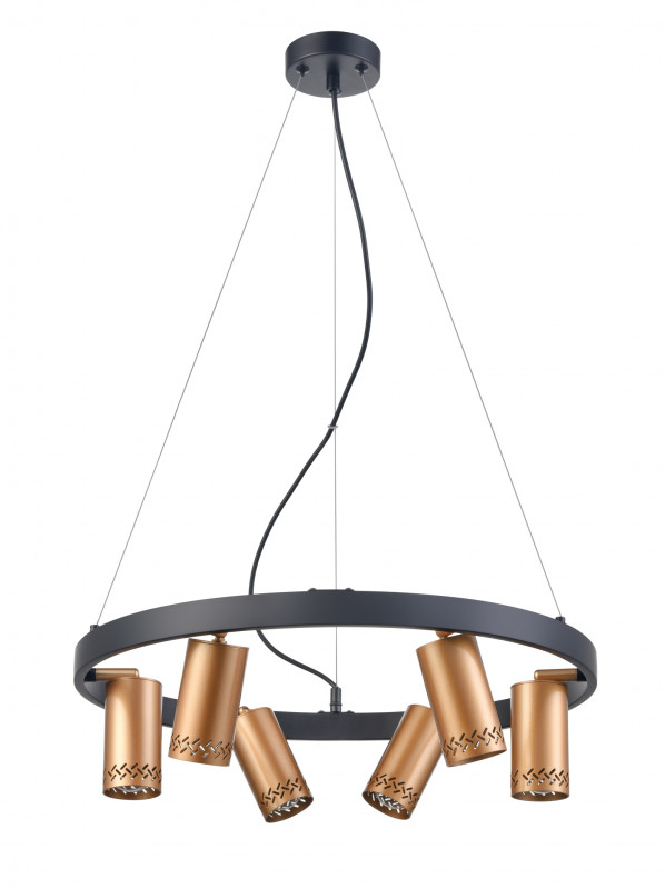 Подвесной светильник  50*90 см, 6*E14 черный Vele Luce Moto VL5784P06