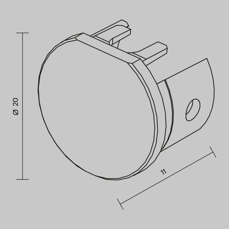 Заглушка для подвесного круглого шинопровода (2 шт.) Maytoni Levity TRA184EC-R-11B