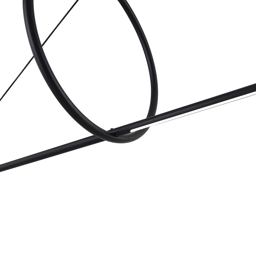 Подвесной светильник SUSPENSION CERCLE ET TRAIT – GRAPHITE SATINE L170 170*45*45 см, 1*LED*25W, 3000K, ImperiumLoft 40.1282-0, Чёрный