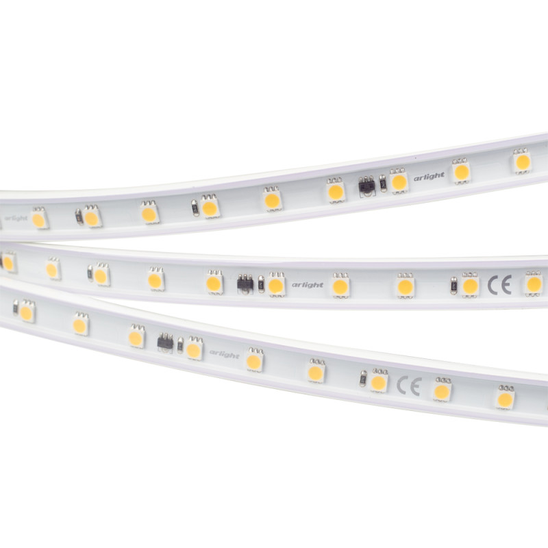 Лента герметичная ARL-PV-B54-15.5mm 230V Warm3000 (8 W/m, IP65, 5060, 50m), Arlight 027058(2). Цена указана за 50 метров. Продается кратно 50 метрам.