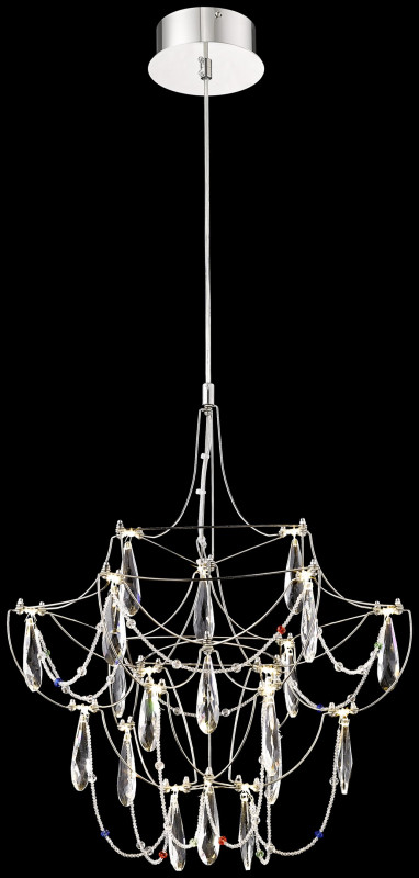 Подвесная люстра 40*40*111 см, LED, 21W, Wertmark  WE336.21.106 хром