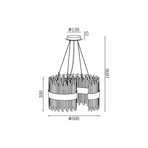 Подвесной светильник  50*100 см, 12*G9 золото Vele Luce Kronos VL3244P12