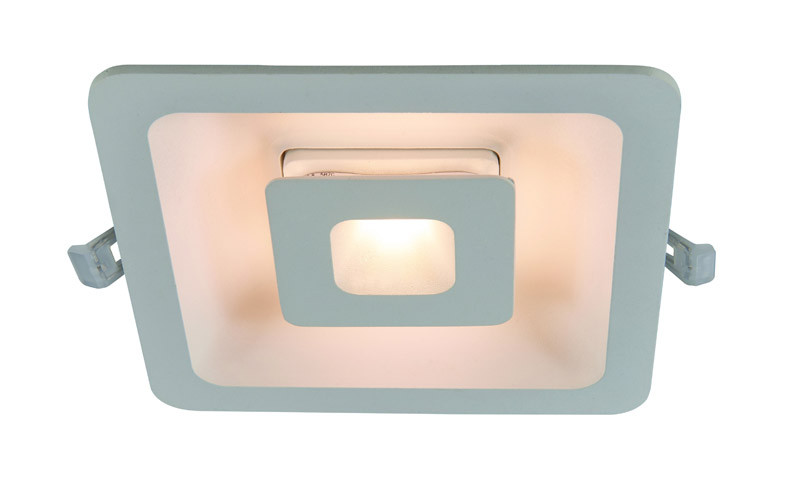 Светильник, 18 см, 7W, 3000К, белый, теплый свет, Arte Lamp Canopo A7247PL-2WH, встраиваемый светодиодный