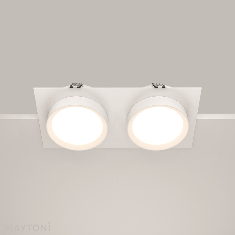 Встраиваемый светильник 22*11*4,5 см, 2 GX53*15W Hoop DL086-02-GX53-SQ-W Maytoni Downlight, Белый