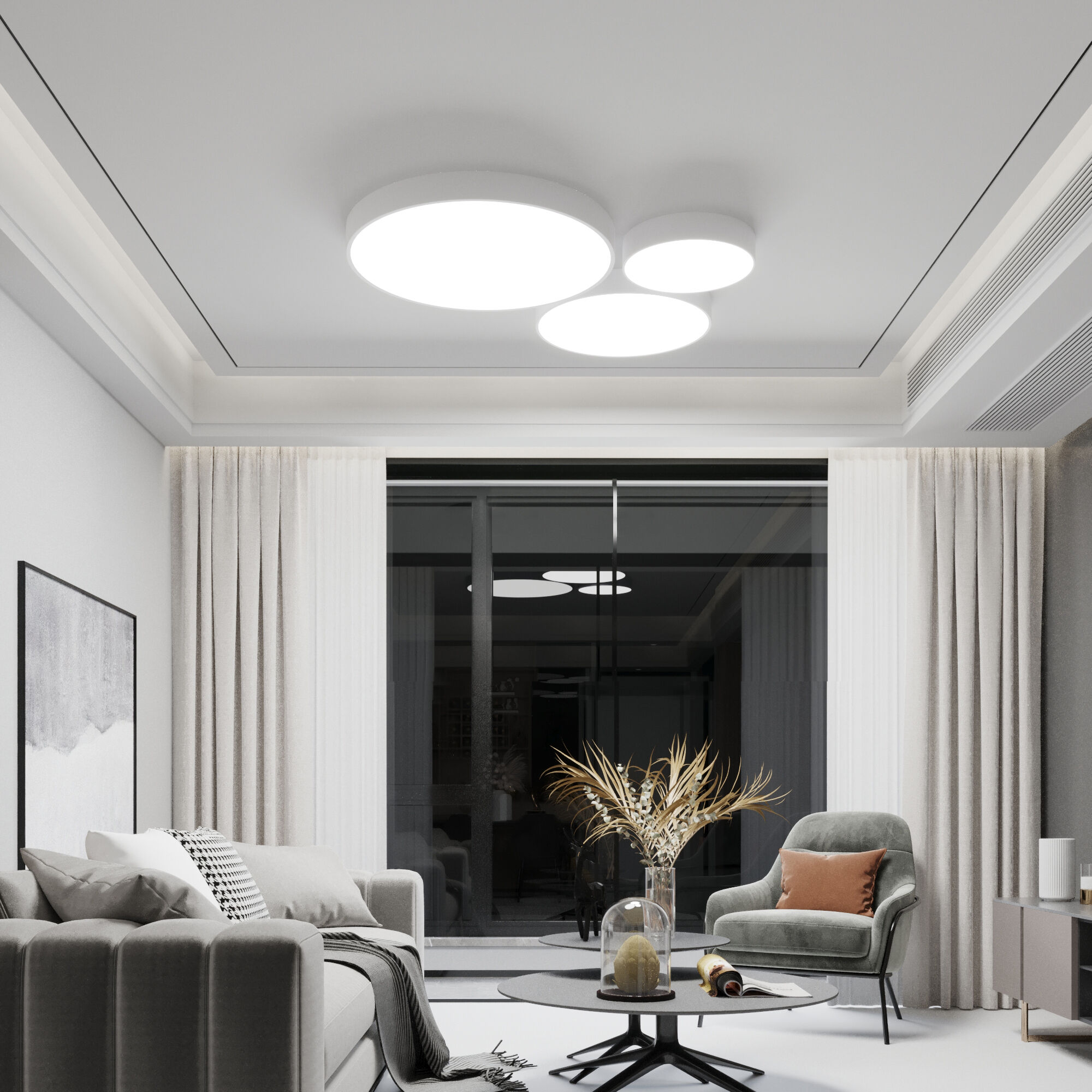 Светильник 80*8 см,  LED*152W, 6500;4200;3300 К, Eurosvet Entire 90320/1, белый