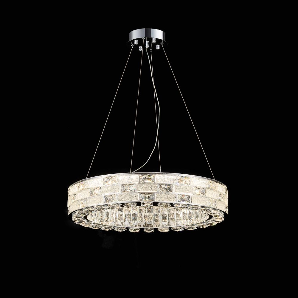 Люстра Ø600 x H120 мм, Светодиодная плата LED-120W (4000K) NewRgy CHROME(ХРОМ) E75-ф600*H120 CHROME