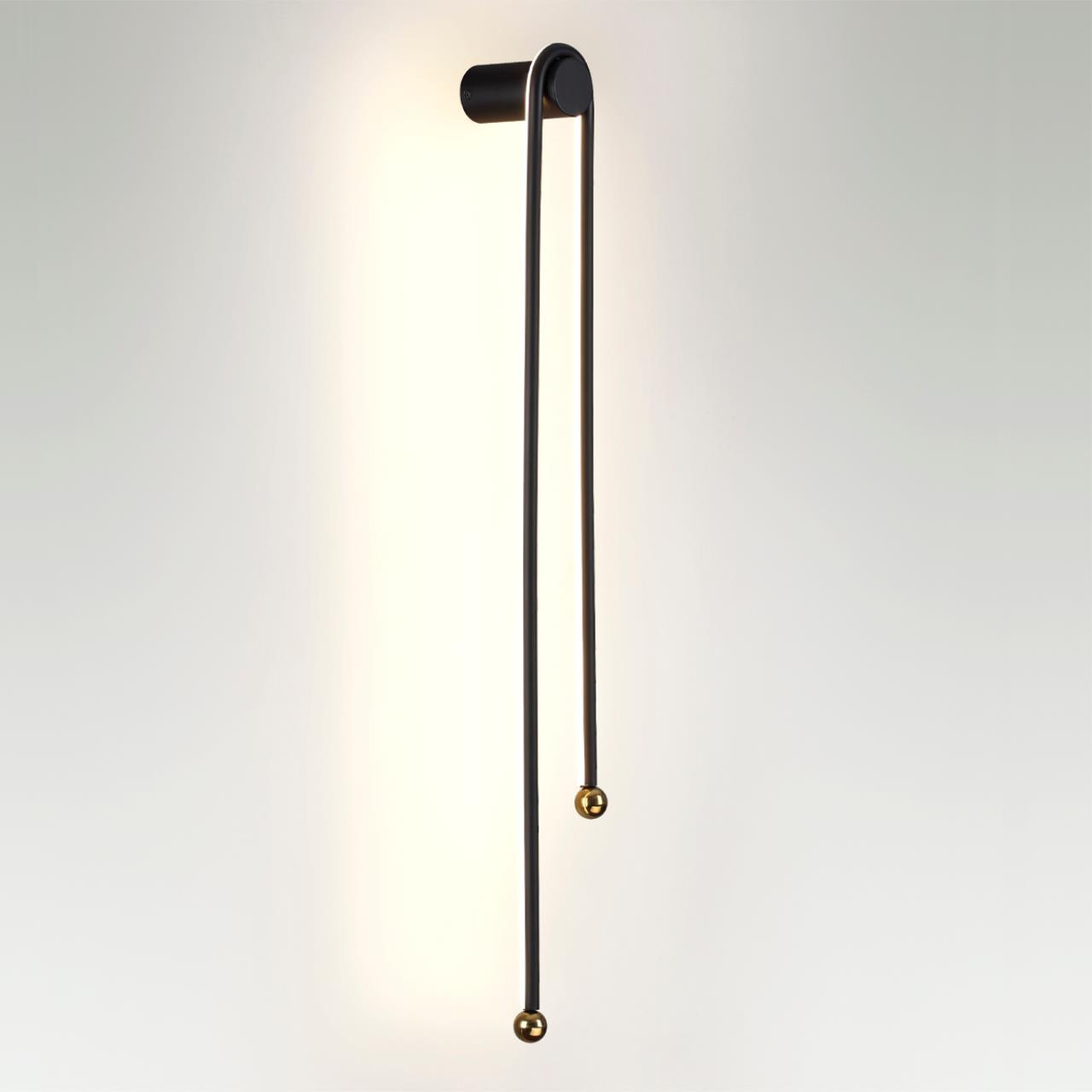 Бра 8,5*92 см, 1 LED*18W, 3000 К, Odeon Light Memfi, черный 6633/18WL