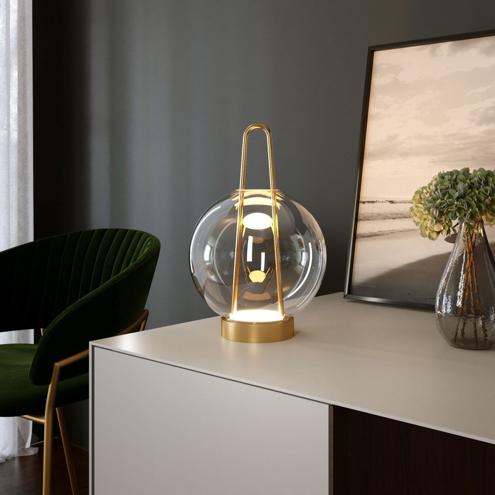 Настольный светильник 20*20*32 см, LED*6W, 3000K, Eurosvet Frasco 80507/1, латунь, a069347