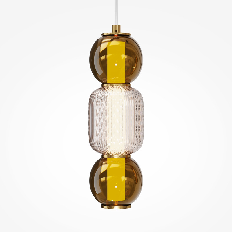 Подвесной светильник 12*12*339 см, LED, 16W, 3000К, Maytoni DROP MOD273PL-L16G3K золотой