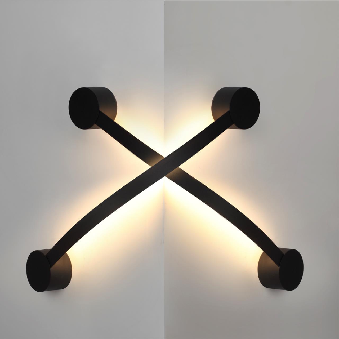 Бра 6*85*10*85 см, 1 LED*12W, 3000 К, Odeon Light Stich, черный 6667/12WL