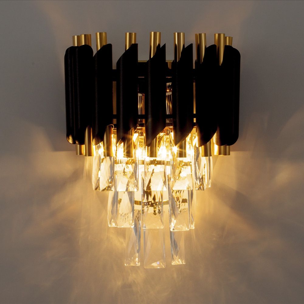 Бра 25*18*32 см, Е14 2x40W, Черный, Золото MODELUX ML.7010.02 BK