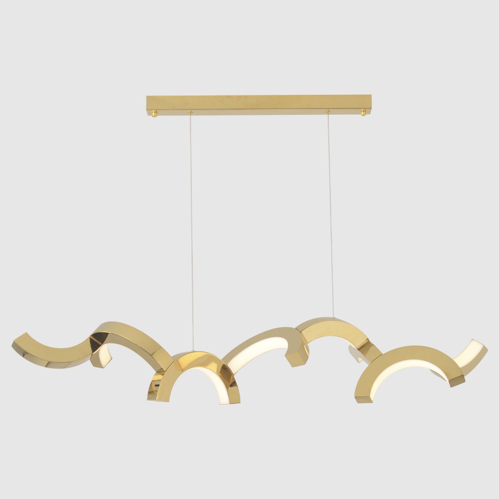 Светильник подвесной 128*30,5*23,5-227,5 см, *LED*100W, 3000K, Crystal Lux Hatt HATT SP100W LED, Золото