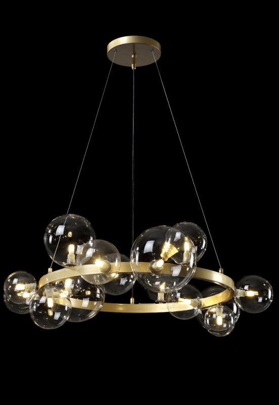 Люстра 85 см, Crystal Lux AGATA SP15 V2 GOLD/TRANSPARENTE Золото