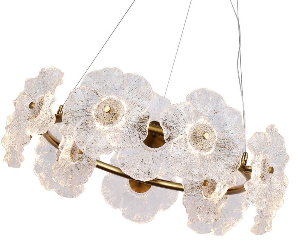 Подвесная люстра 60 см, 24W, 3000K, Kink Light Грея 07601-60A,36, латунь