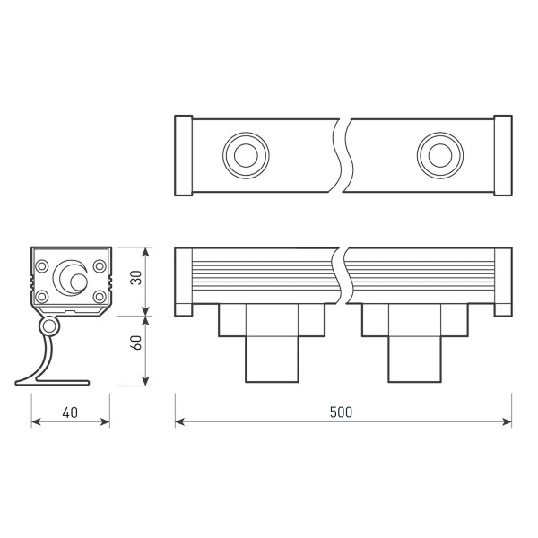 Прожектор Arlight 042175 50*3*4 см, 12W, белый (дневной)K,