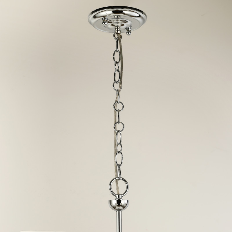 Подвесная люстра Favourite Avangard 2952-6P, D750*H510/1510, хром, плафоны из белой ткани