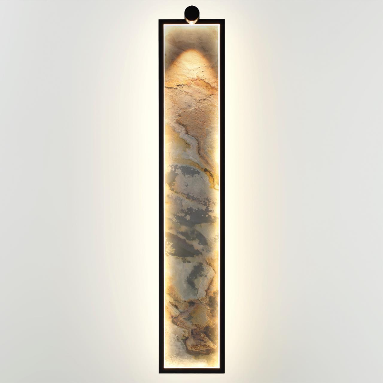 Настенные 15**82,2 см, LED 1*35W, 3000 К, Odeon Light Stoflake 5078/35WL, матовый черный/серо-бежевый