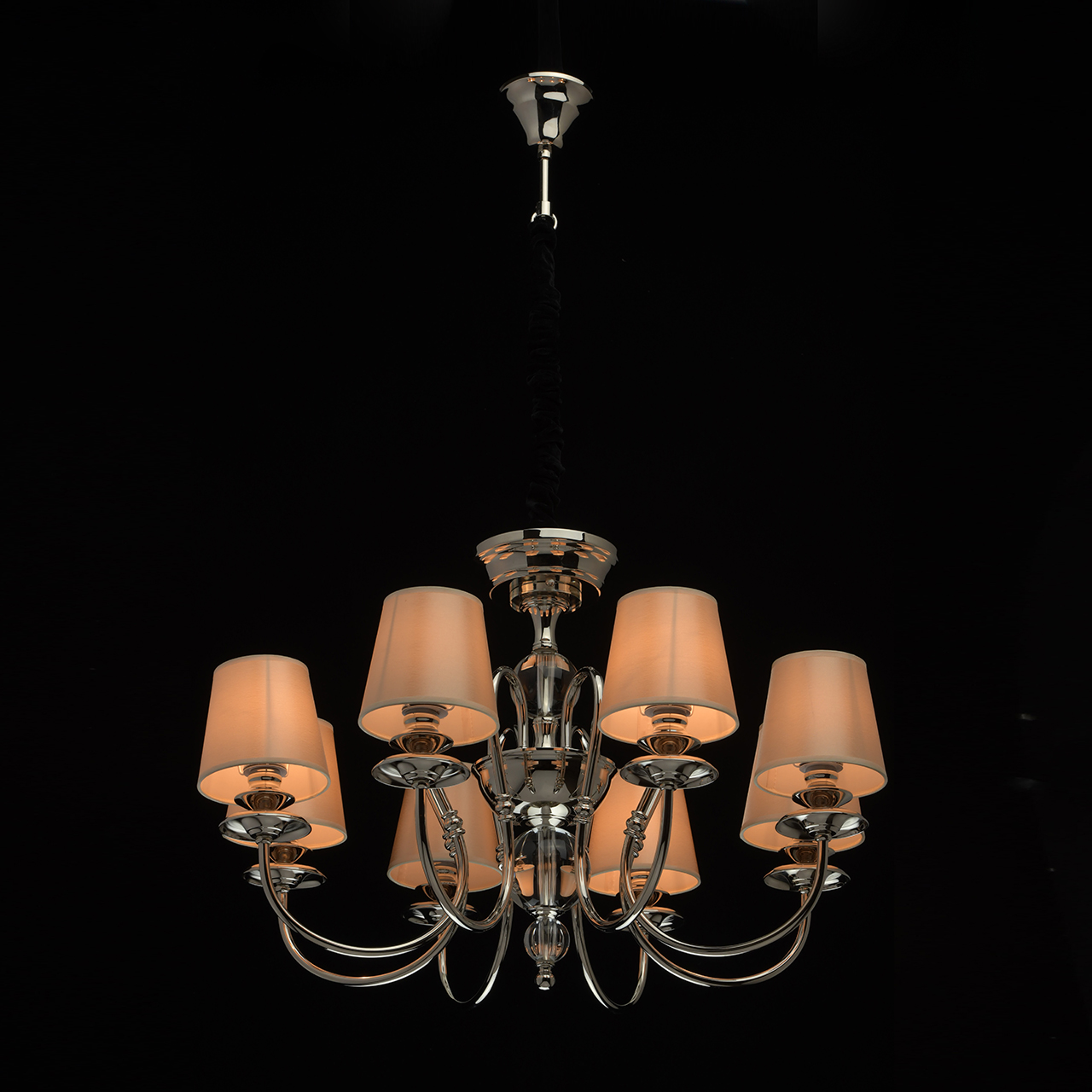 Люстра 80*145 см, 8*E14 никель/прозрачный MW-Light София 355013908