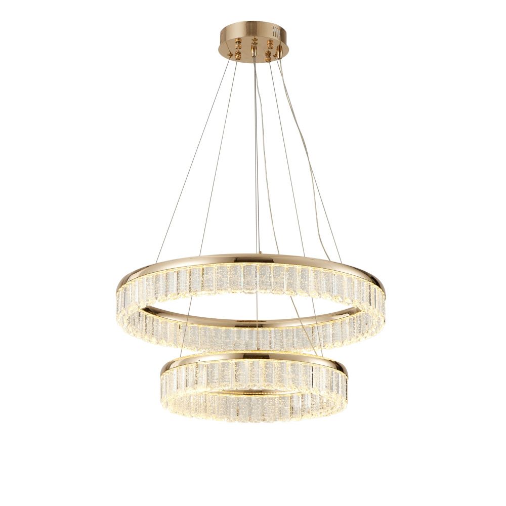 Люстра Ø600 (400) x H80 (1500), мм, 212W 3000-6000K, FRENCH GOLD (ФРАНЦУЗСКОЕ ЗОЛОТО) NewRgy A23-ф600+ф400*H80 FRENCH GOLD